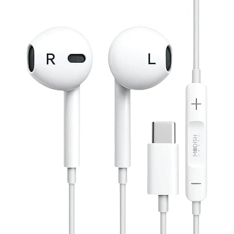 ModishOmbre® Airlite Original USB Type C Earphone | 14.2mm Drivers | Stereo & e Noise Cancellation | Compatible with iPhone 15, i16,17,18 & Flip, Fold, Samsung S Series & Others