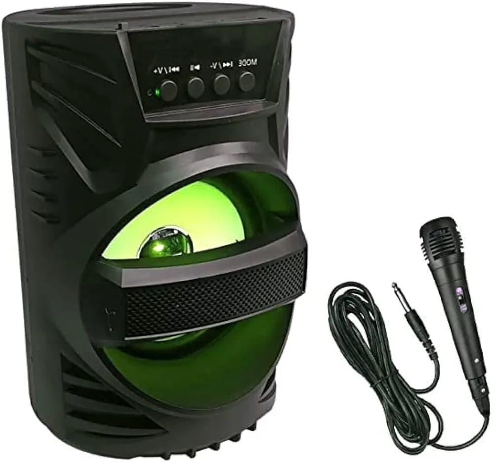 NXTIN Upgraded Version WS-04 Loud Stereo Sound, Rich Bass Portable Wireless Rechargeable Multimedia System Karaoke Handle Speaker Splash Proof Led Color Changing Lights And Mini Home Theatre Free MIC