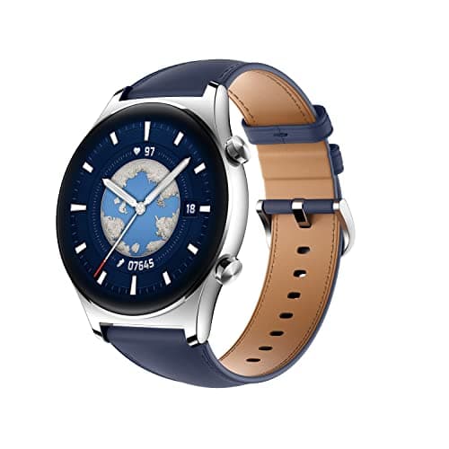 (Renewed) HONOR Watch GS 3 Smartwatch with 1.43" AMOLED Touch Screen, Fitness Watch with Heart Rate, Sleep and Blood Oxygen, Dual GPS, Bluetooth Calling,14 Days Life, 100+ Diverse Sport Modes, Ocean Blue