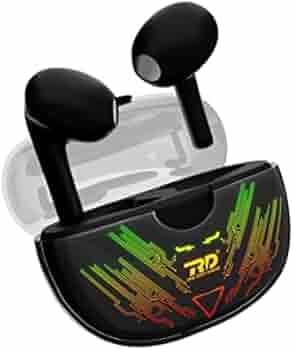 RD TWS-180 Truly Wireless Earbuds, 13mm HD Drivers, 40H Playtime, 70ms Low Latency for Gaming, ENC Noise Cancellation | 30 Min's Fast Charging, IPX4 | 6 Months Warranty, Black