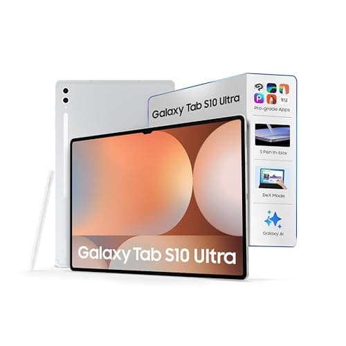 Samsung Galaxy Tab S10 Ultra, S Pen in-Box, 36.99 cm (14.6 inch) Dynamic AMOLED 2X Display, 12 GB RAM, 512 GB Storage, Wi-Fi + 5G Tablet, Platinum Sil...