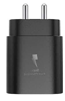 Original 25W Fast Charger Adapter Compatible with Samsung Galaxy S/A/M/F/Z Series USB Type-C PD Charger Black Adapter Only