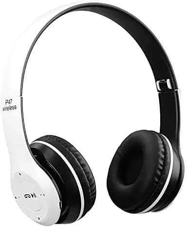 REEPUD Bluetooth Headphones with Mic Wireless Techology On Ear P47 for (Color White)
