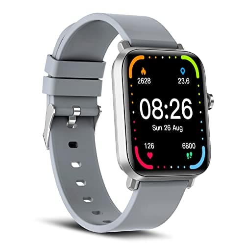 SYSKA Pluto SW250 Smart Watch 200+ Cloud & Customizable Watch Faces | Smart Notifications for Calls, SMS, Whatsapp|Battery Runtime-Upto 10 Days (Cloud Grey)