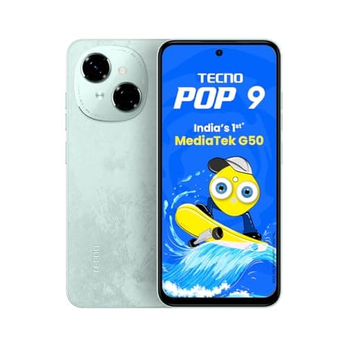 TECNO POP 9 (Magic Skin Green, 3GB+64GB) |India's 1st Mediatek G50 | IP54 Rated | IR Remote | Dual Speaker with DTS | 36 Month Lag Free Fluency | 15W ...