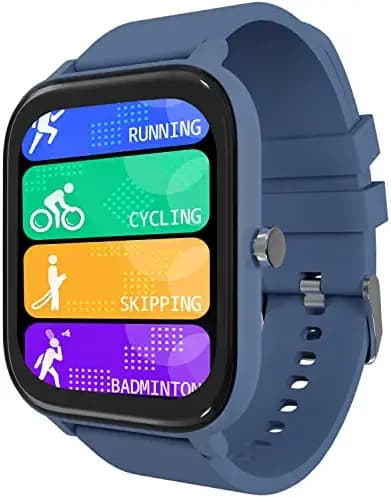 (Renewed) Zebronics ZEB-FIT8220CH Smart Watch with 4.3cm Large Square Touch Display, IP68 Waterproof, Heart Rate, BP, SpO2 Monitor,12 Sports Mode, Caller ID, All Notifications and Custom Watch face (Blue)