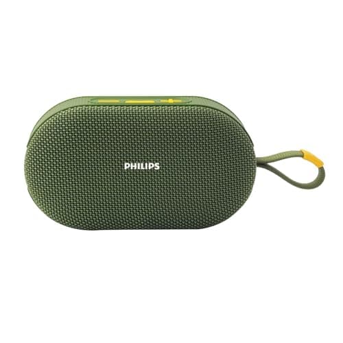 PHILIPS TAS1400GY Wireless Bluetooth Speaker with Deep Bass, Passive Radiator, 12W Sound Output, 1200mAh Rechargable Battery, RGB Light Modes, 10H Pla...