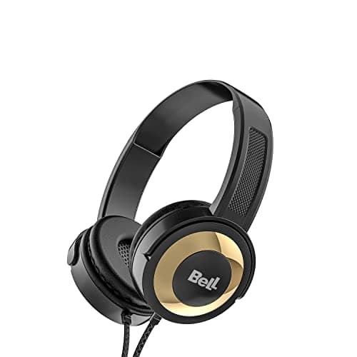 Bell BLHP110A Wired on-Ear Headphone with Tangle Free Cable +3.5mm Jack, Headset with 18hz to 24Khz Frequency Response & 32ohm Impedance Flexible 2D axis Folding Mechanism Headphone (BLHP110A-Gold)