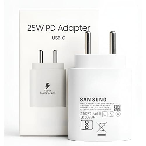 Samsung 25W USB-C Fast Charger Adapter Compatible with Galaxy S25,S24+,S24,Ultra,Plus,FE,Edge,S23,S22, S21,S20,Z Fold6,Z Flip6,A16,S22 Ultra,A56,M56,A...