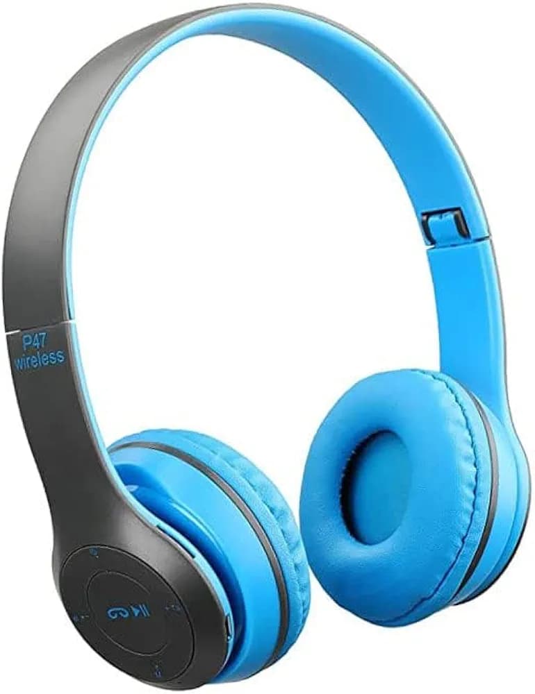 Vincenzo P47 Wireless Bluetooth Portable Sports Headphones with Microphone, Stereo Fm,Memory Card Support Headset (Random Color)