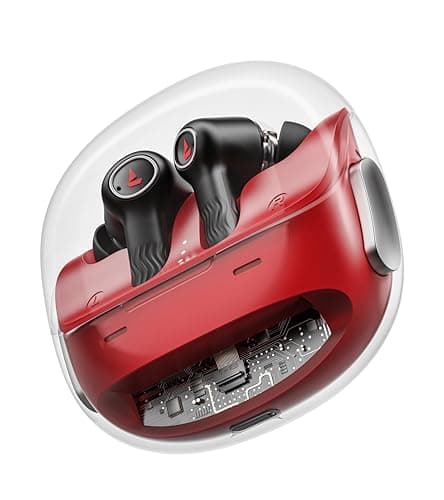 boAt New Launch Nirvana Crystl, Transparent Case,Spatial Audio, ANC(~32dB), 100Hrs Battery,4Mics ENx, Dual Pair,App Support, Bluetooth Earbuds, TWS Ea...