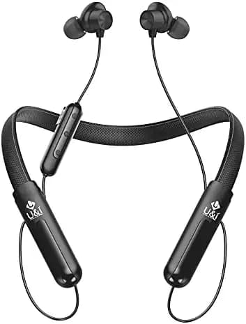 U & I Leather Series Bluetooth Headset with 100 Hours of Music Time, Dynamic Bass and Mic (Black)