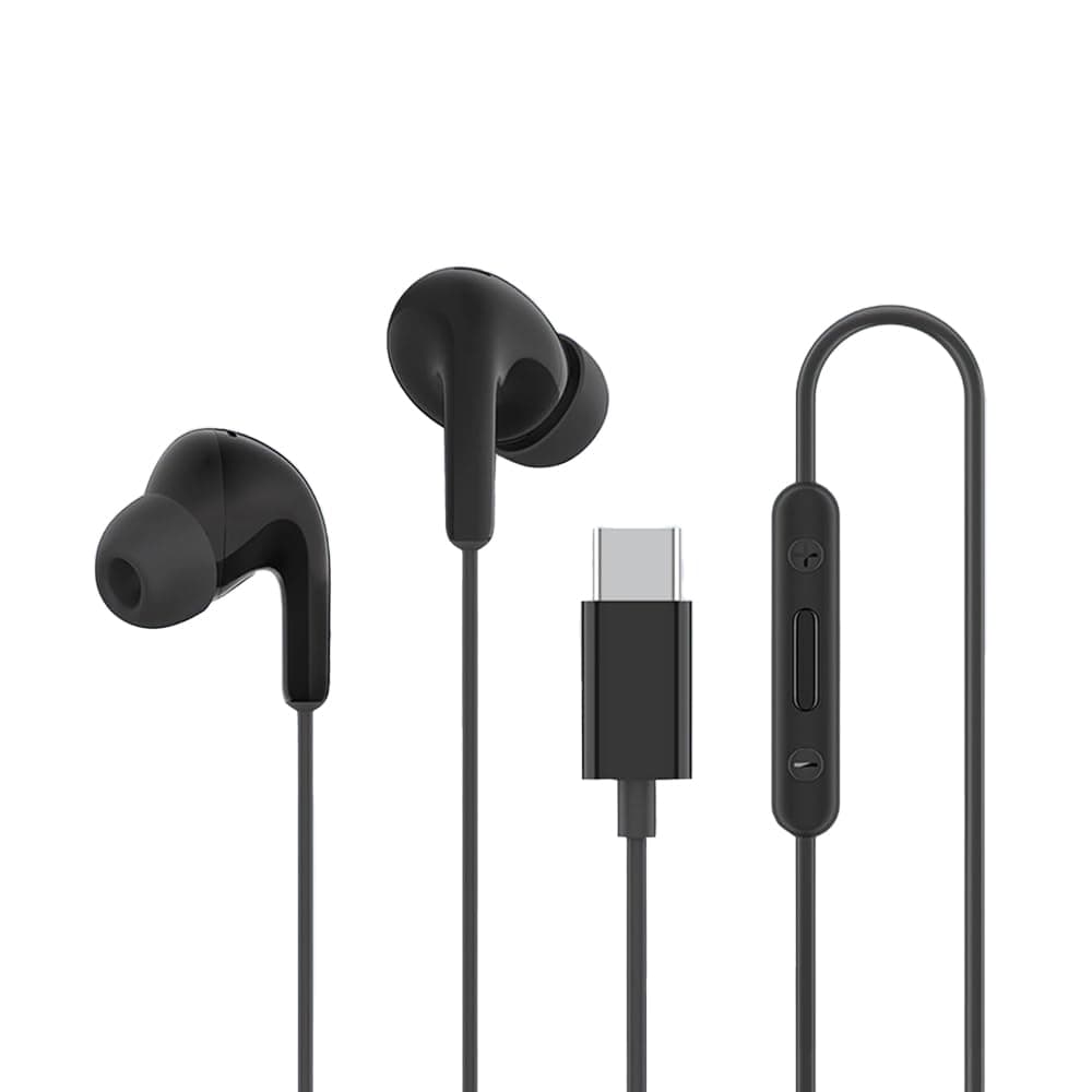 Original USB Type-C Wired Earphones with Mic Compatible with Xiaomi Redmi Mi Earphone for Universal USB C Devices - Black