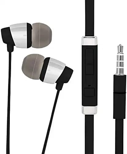 In-Ear Headphone For Samsung Galaxy A21s In- Ear Headphone | Earphones | Headphone| Handsfree | Headset | Universal Headphone | Wired | MIC | Music | 3.5mm Jack | Calling Function | Earbuds | Microphone| Bass Bost Sound | Flat Wired Earphone| Original Earphone like Performance Best High Quality Sound Earphones Compatible With All Andriod Smartphone, MP3 Players, Mobile, Laptops DX800- Black