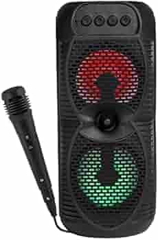 KAYJOY Dual 4 INCHES Rechargeable Bluetooth Speaker with MIC (FM/USB/SD Card/AUX Support)-Plays Music Nonstop 3-4 Hours