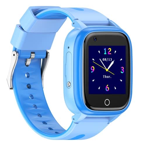 Turet Cotton Candy Pro 4G Smart Watches for Kids Girls & Boys, Live Tracker GPS Watch with Sim Support, Voice & Video Call, SOS, HD Camera, Alarm, Long Battery, Waterproof, Kids Smartwatch (Blue)