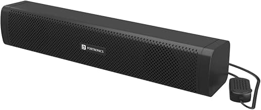 Portronics in Tune 2 6W Portable USB Wired Speaker for Laptop/Desktop Sound, 3.5mm Audio Jack(Black)