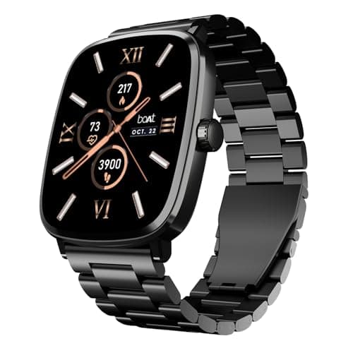 boAt Ultima Regal Smart Watch w/ 2.01(5.10 cm) Ultra AMOLED Display, 1000 NITS Brightness, Premium Metal Body, Functional Crown, Watch Face Studio,Eme...