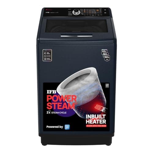 IFB 10 Kg 5 Star AI Powered Fully Automatic Top Load Washing Machine (TL S4RBS 10.0 Kg Aqua, Sparkle Silver, 2X Power Steam, 4 Years Comprehensive War...