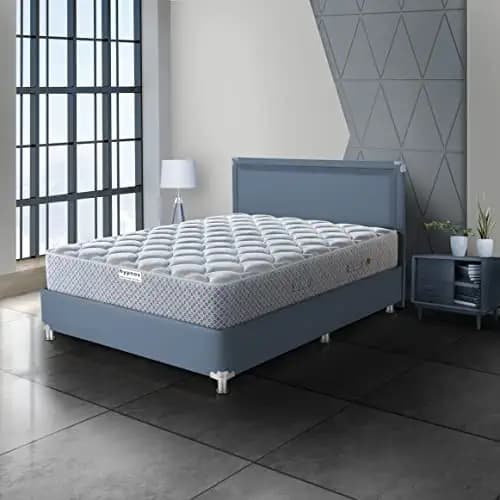 Hypnos Allure Luxury 8 Inch Medium Firm Queen Size Pocket Spring Mattress Blue Orange (78X60X08)