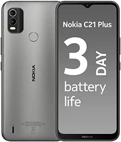 Nokia C21 Plus Android Smartphone, Dual SIM, 3-Day Battery Life, 3GB RAM + 32GB Storage, 13MP Dual Camera with HDR | Warm Grey