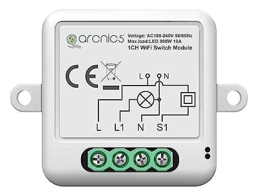 arcnics® - 1 Node Smart WiFi Retrofit Switch | WiFi Controlled | Works with Smart Life, Alexa, Google | Fits into any Existing Switch Board | DIY 1 Channel/Gang Module