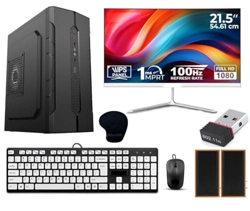 Desktop Computer Set with i7 3770, 8GB RAM, 512GB SSD, 21.5-inch Full HD Monitor, Keyboard Mouse, Wi-Fi Dongle, Speakers, Windows 10