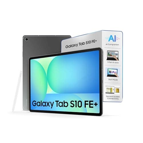 Samsung Galaxy Tab S10 FE+, S Pen in-Box, 27.7 cm (13.1 inch) LCD Display, 8 GB RAM, 128 GB Storage, Wi-Fi + 5G Tablet, Gray