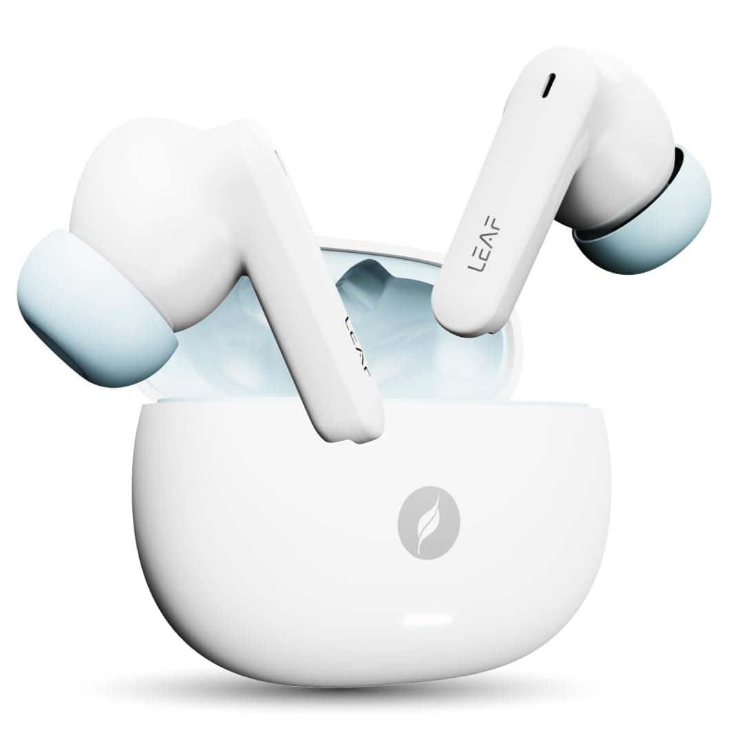 Leaf Buds X334 True Wireless in Ear Earbuds Ai Sound App, 40H Playtime, Quad Mic with Enc, 50Ms Low Latency, Fast Charging(10Min=300Min), 10Mm Driver,...