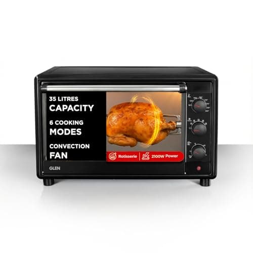 GLEN Oven Toaster Griller (OTG) -35 Litres, Motorized Rotisserie, Convection Fan, 2100W - Black (SA5035BLRC)