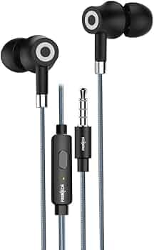 FRONTECH Wired in Ear Earphone with Mic, 3.5 mm Jack Connectivity, 10 mm Drivers and Speaker 6U++ for HD Audio Quality, TPE Wire for Durability & Tang...