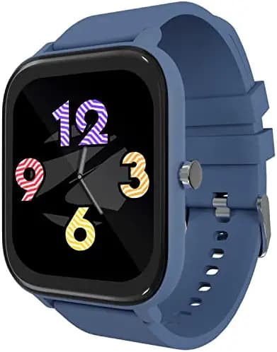 Zebronics ZEB-FIT8220CH Smart Watch with 4.3cm Large Square Touch Display, IP68 Waterproof, Heart Rate, BP, SpO2 Monitor,12 Sports Mode, Caller ID, All Notifications and Custom Watch face (Blue)