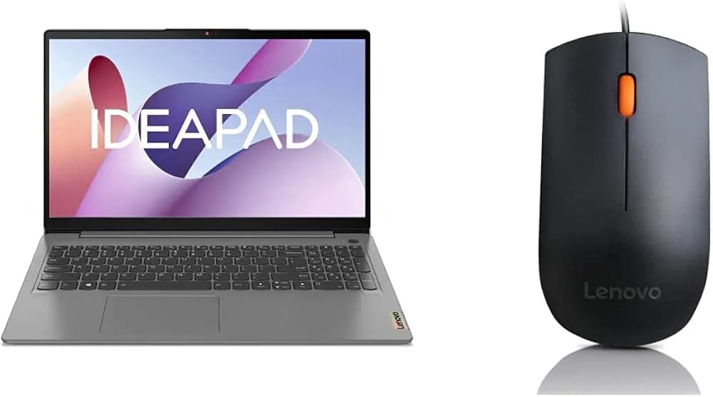 Lenovo IdeaPad Slim 3 Intel Core i3-1115G4 11th Gen 15.6" (39.62cm) FHD Laptop (8GB/256GB SSD/Win 11/Office 2021/2 Year Warranty/3 Month Game Pass/Platinum Grey/1.7Kg), 81X800LCIN + Wired Mouse