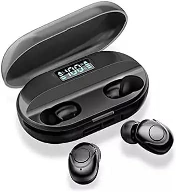 LOPAZ T2 TWS 5.0 Wireless Bluetooth Earbuds with 1500mah Power Bank and Led Display (Color - Black)