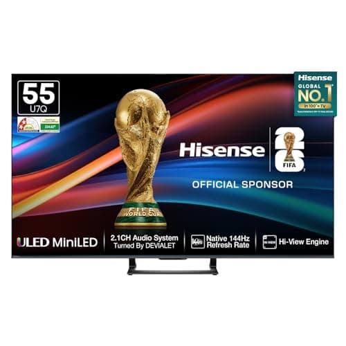 Hisense 139 cm (55 inches) U7Q Series 4K Ultra HD Smart QLED Mini LED TV 55U7Q (Black)