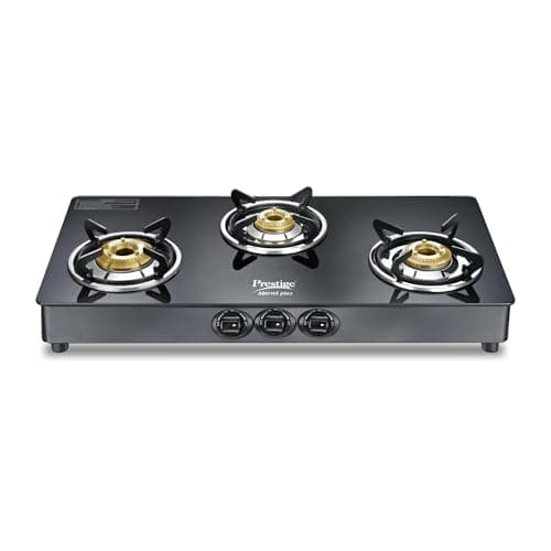 Prestige Marvel Plus 3 burner Glass top, GTM 03, Black