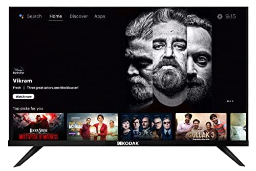 Kodak 108 cm (43 inches) 4K Ultra HD Smart Android LED TV 43UHDX7XPROBL (Black) (2022 Model) | With Bezel-Less Design
