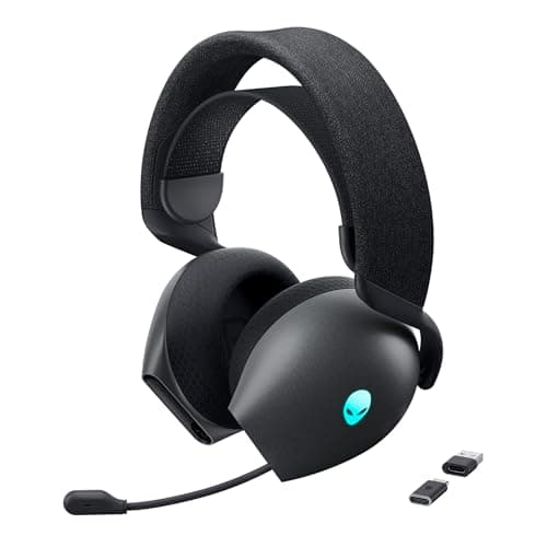 Alienware Aw720H Dual-Mode Wireless Gaming On Ear Headset, Wireless 2.4 Ghz,3.5mm Connector Cable,In-Line Controls,Integrated Microphone,Unidirectiona...