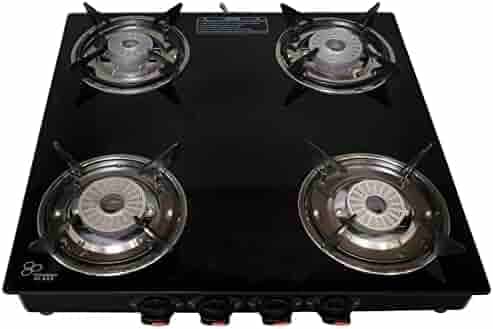 Sigri-Wala Delux Tornado Burner Toughened Glass Gas Stove (LPG Compatible) (Manual Ignition, 4 Burner)