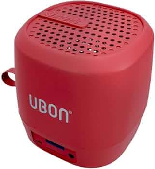 UBON Latest TWS Wireless Ultra Portable Mini Speaker Deep Bass Immersive Sound Bluetooth v5.0 & Chargeable 4Hrs Playtime, AUX | USB | Micro SD | 800mA...