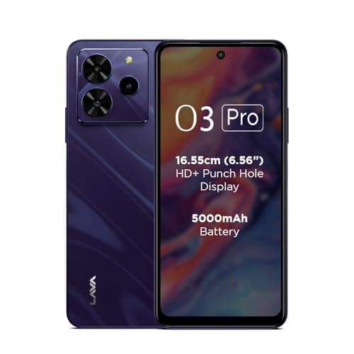 Lava O3 Pro (Glossy Purple, 4 GB RAM, 128 GB Storage)| Bigger 6.56" HD+ Display | 50 MP AI Triple Rear Camera | 8 MP Front Camera| 5000 mAh Battery | ...