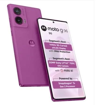 Motorola G96 5G (Cattleya Orchid, 8GB RAM, 256GB Storage) | Snapdragon Processor | 108MP Triple Camera | 5000mAh | 120Hz FHD+ Display
