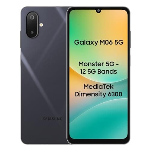 Samsung Galaxy M06 5G Mobile (Blazing Black, 4GB RAM, 128GB Storage) | MediaTek Dimensity 6300 | AnTuTu 623K+ | 12 5G Bands | 25W Fast Charging | 4 Ge...