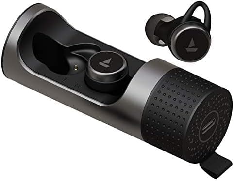 (Renewed) boAt Airdopes 631 TWS Earbuds with BT v5.0, Qualcomm® aptX™ & CVC™, Up to 28H Total Playback, Sports Fit, IPX5 Water Resistance, Stylish Metallic Case(Active Black)