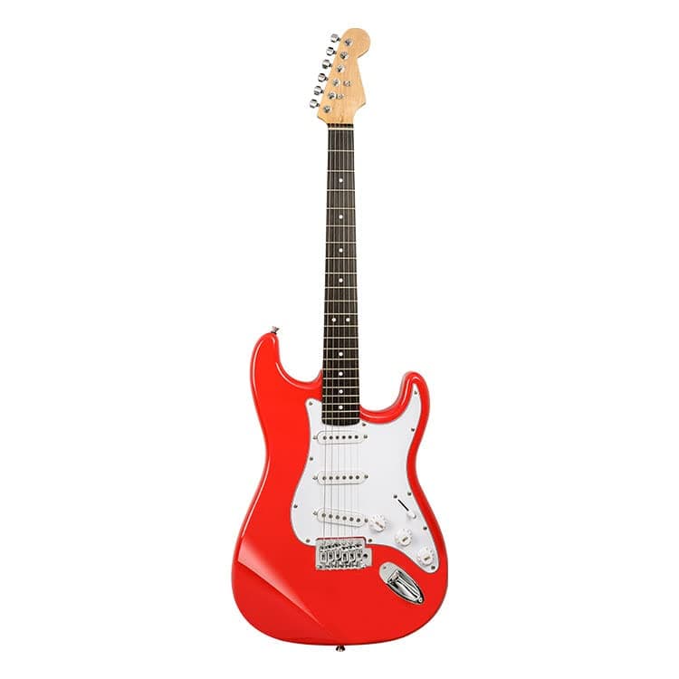 Blueberry R-701, 6 String Right Handed Beginner Full Size Rosewood Fret board Electric Guitar with Bag, Strap, One Set of Strings and 2 Picks (Red)