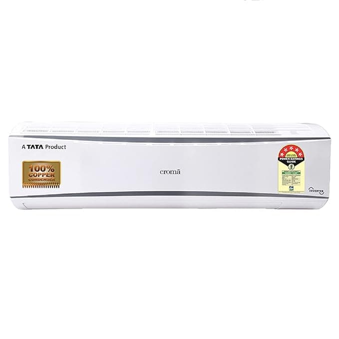 Croma 1.5 Ton 5 Star Split Inverter AC (Copper, CRAC7705, White) (2021 Model) with Free Installation Air Conditioners