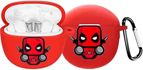 Latali Silicone Case Compatible with Realme Buds Air 2 / Air Pro,Soft Silicone 360° Full Protection Dust-Proof Shockproof Case Cover with Hook (Cover Only) (Deadpool)