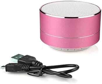 keeva Wireless Bluetooth Speaker P10 3W with Mic Super Bass Mini Metal Aluminium Alloy Portable (Pink)