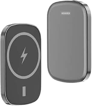 Power Bank,15W 10000mAh Wireless Portable Charger Fast Charging Powerbank with Built-in Magnets, Quick Charging Battery for iPhone 12,Battery Bank,Powerbanks,Power Bank Wireless (Grey)