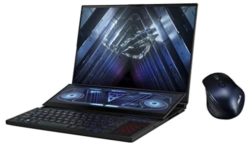 ASUS ROG Zephyrus Duo 16 (2022), 16" (40.64 cm) FHD+ 16:10 165Hz/3ms, AMD Ryzen 7 6800H, 6GB RTX 3060, Dual-Screen Gaming Laptop, GX650RMZ-LS019WS MW203 Wireless Silent Mouse (Blue)